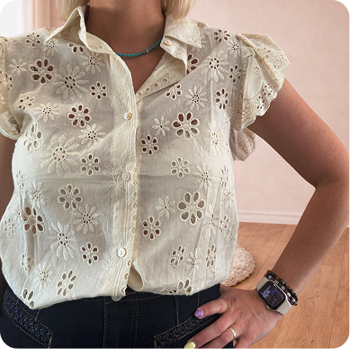 blouse blanche ajourée