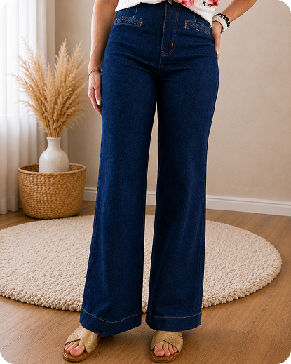 jean bleu wide leg